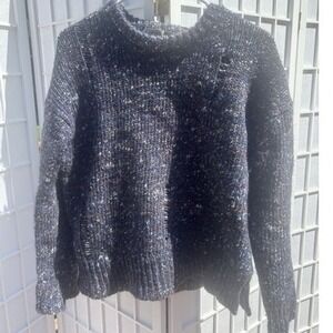 Raquel Allegra Blue Chunky Distressed Wool/Alpaca/Silk Sweater Size 3 US XL